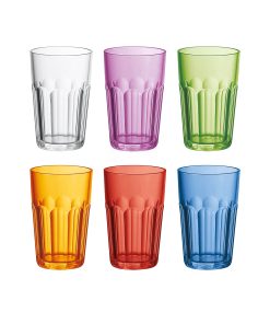 SET OF 6 TALL TUMBLERS "HAPPY HOUR"