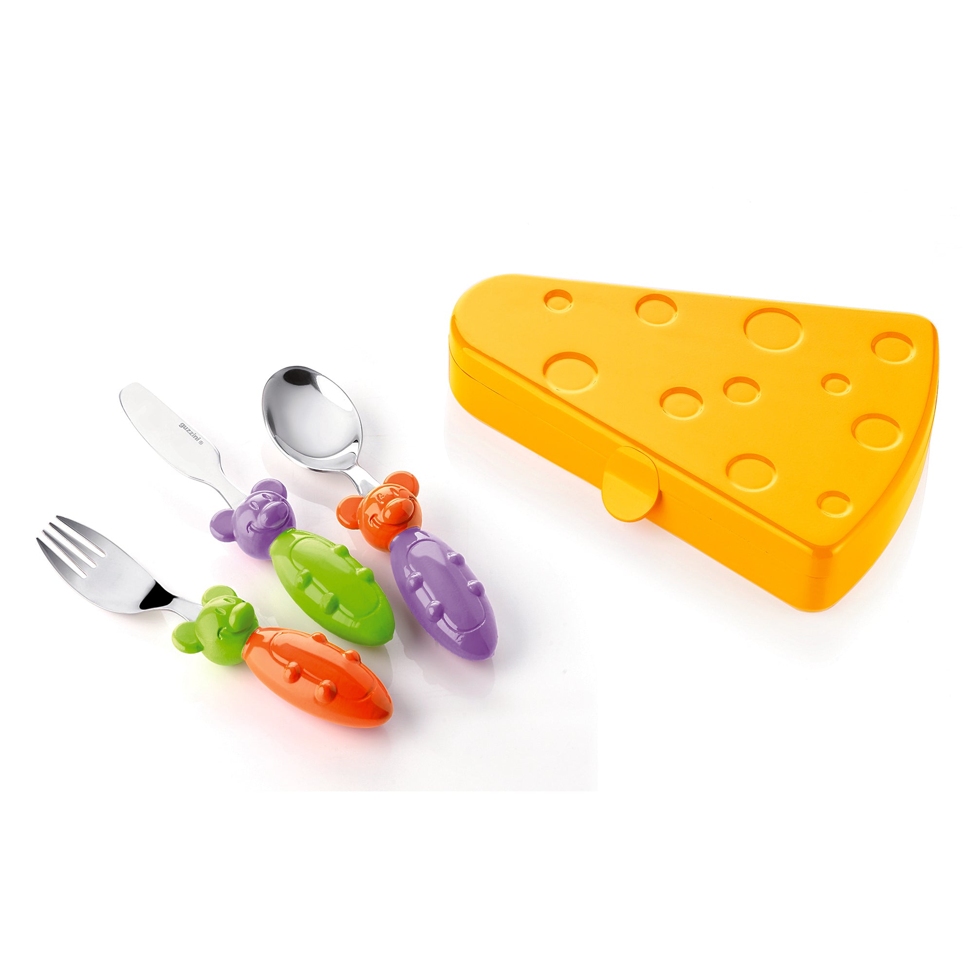 3 PIECE CUTLERY SET WITH CASE 'TIP TOP TAP' "BIMBI" - Image 2