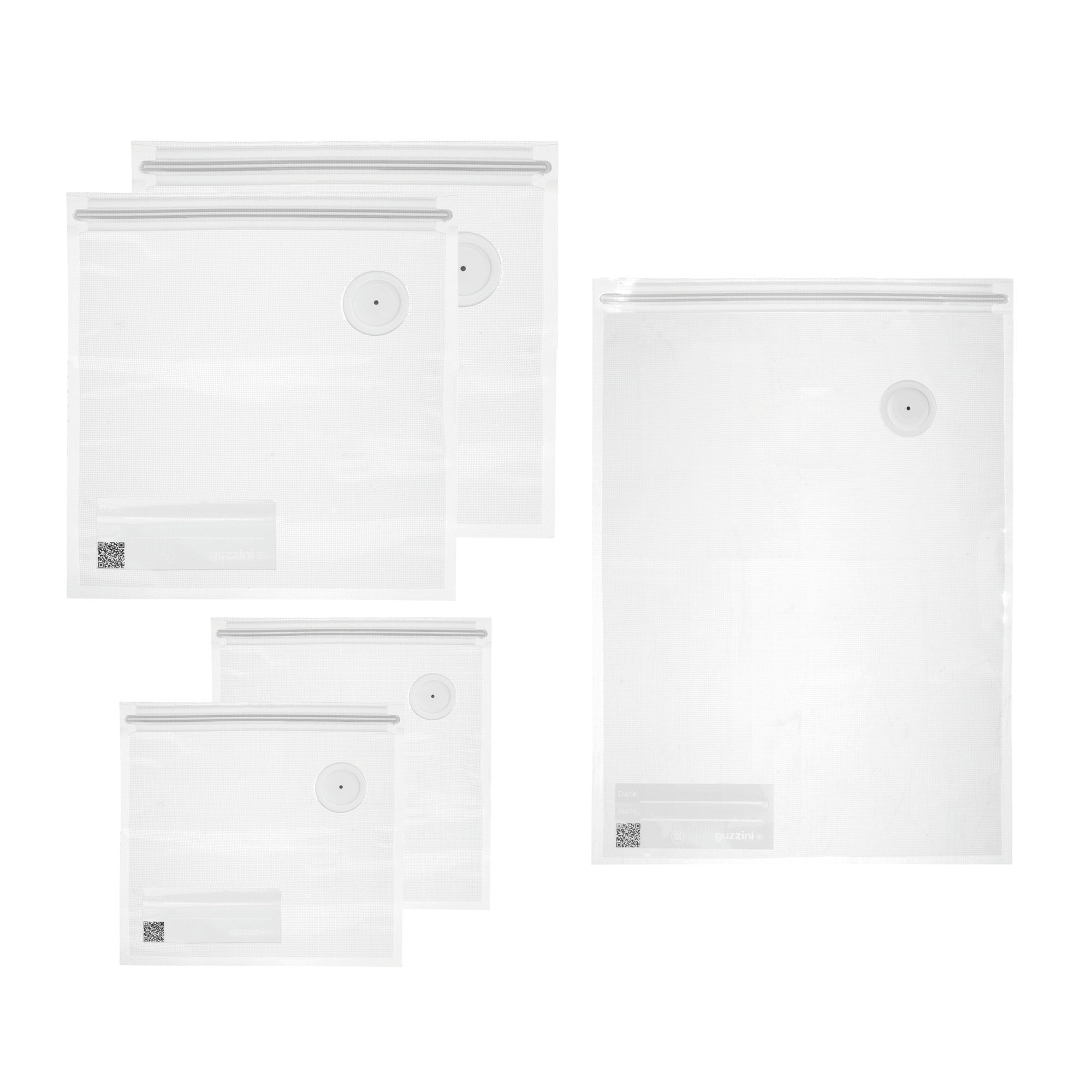 KIT OF 5 REUSABLE VACUUM BAGS 'SAVE-IT' "FOOD STORAGE"