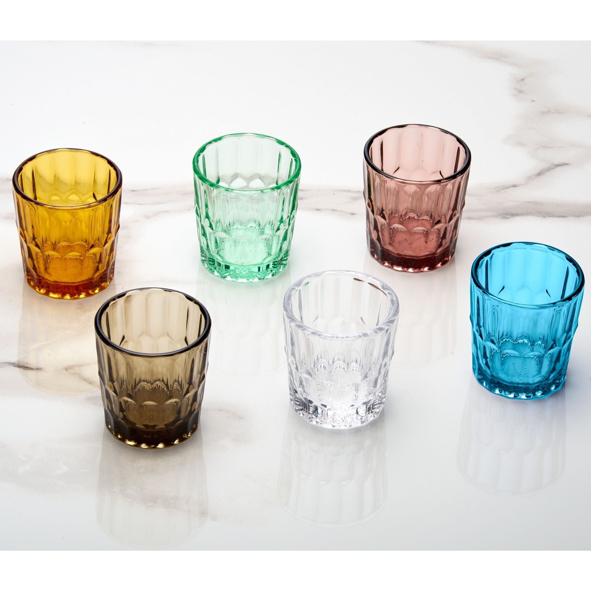 SET OF 6 GLASS SHOT GLASSES "VANITY GLASS" - Image 3