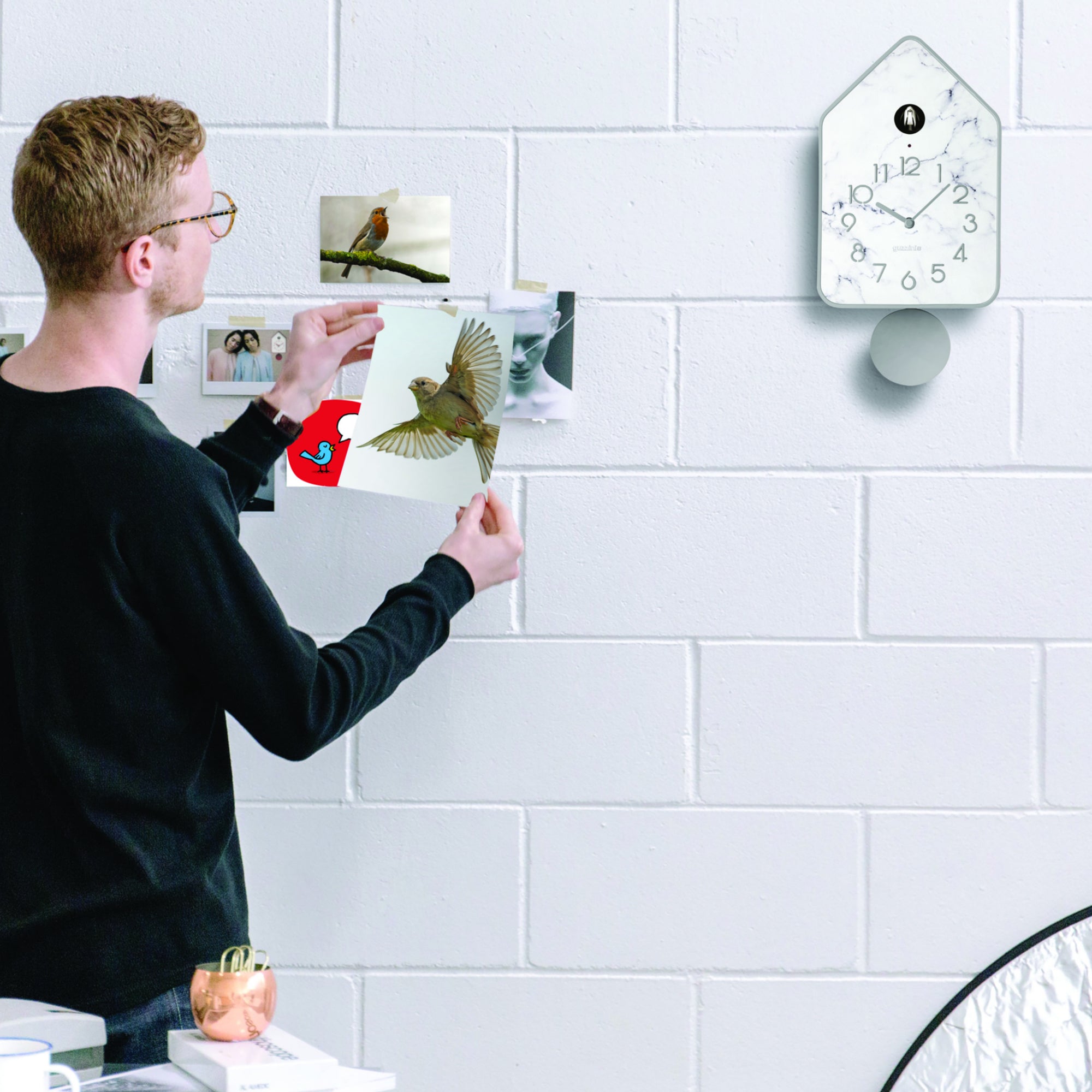 'QQ-UP' WALL CLOCK WITH PENDULUM "HOME" - Image 2