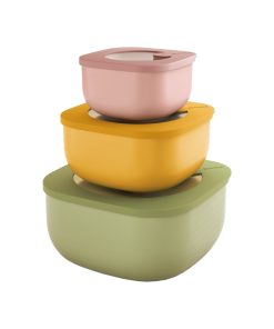 SET 3 SHALLOW CONTAINERS 'STORE&MORE BIO' "FOOD STORAGE"