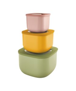 SET OF 3 DEEP CONTAINERS 'ECO STORE&MORE' "FOOD STORAGE"