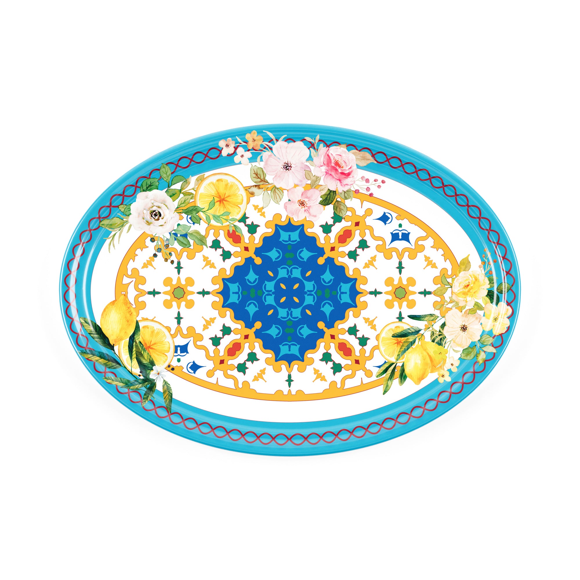 LARGE OVAL TRAY ''FLOWER&LEMON'' - Image 4
