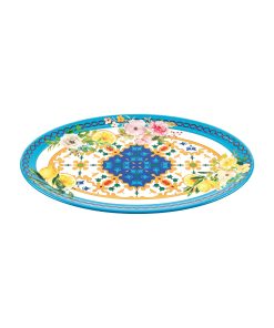 LARGE OVAL TRAY ''FLOWER&LEMON''