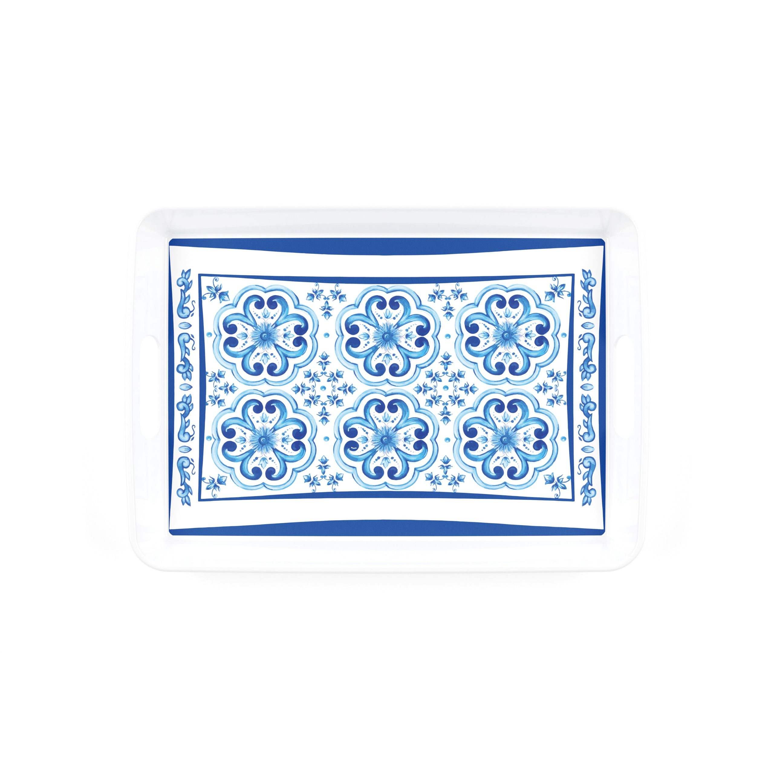 RECTANGULAR TRAY WITH HANDLES "BLUES" - Image 3
