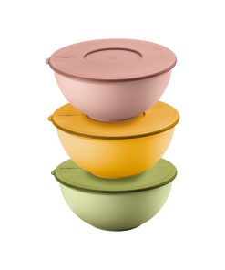 SET 3 Ø16CM CONTAINERS WITH LID 'EVERYWHERE BIO' "FOOD STORAGE"
